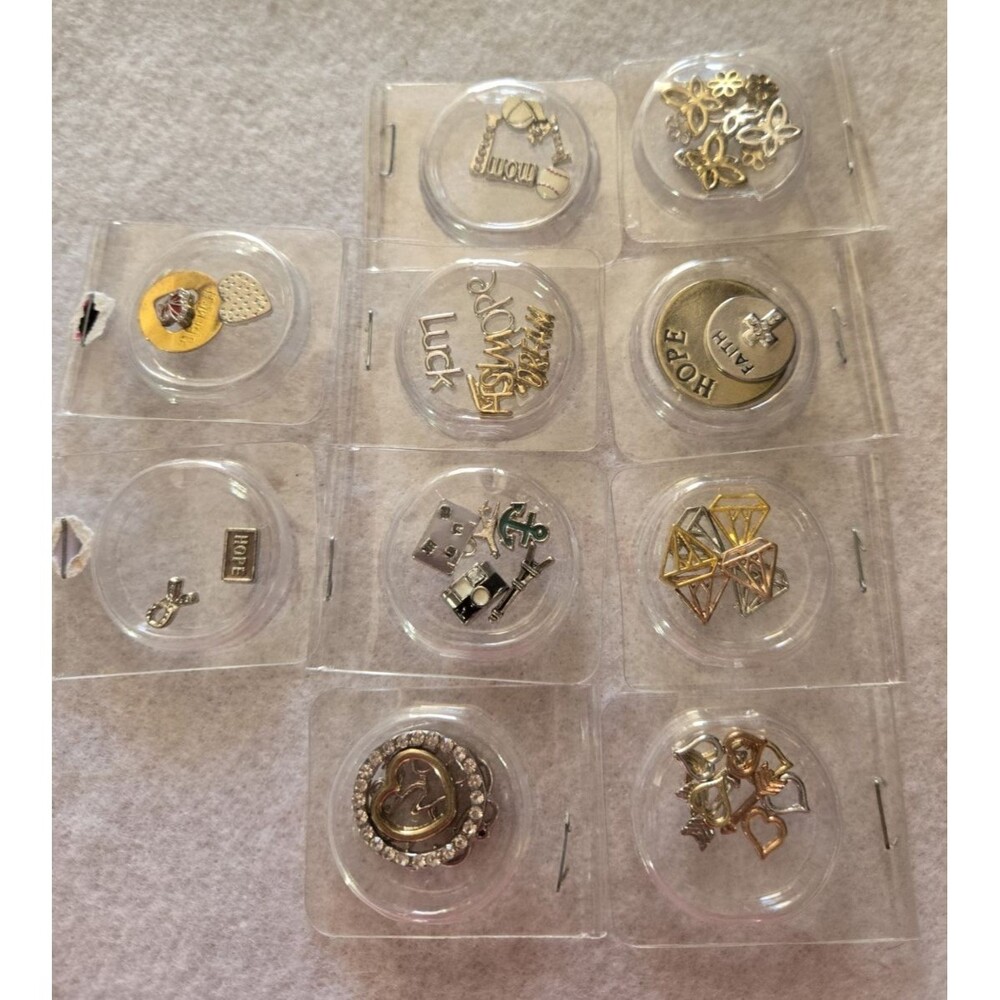 10 - Vintage Blue Moon Beads -  Story Lockets - Floating Charms – NEW